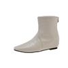 First layer cowhide cat and short boots women's and bare boots autumn and winter new square head side zipper thin heel women's single boots short bo