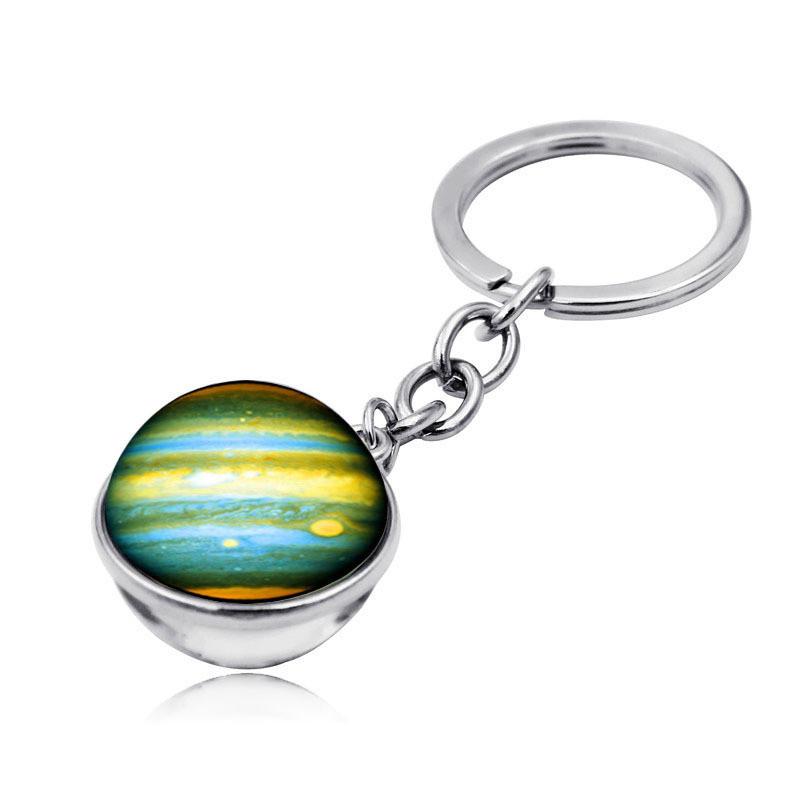 Elegant Zinc Alloy Universe Galaxy Planet Double-sided Glass Ball Keychain