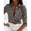 Elegant Ladies Fashion Blouse 2026 Spring & Autumn Digital Chain Printing Shirt Commuter Slim Office Women's Blouse