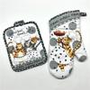 2Pcs/set Vintage Colorful Printed Cotton Heat Resistant Table Placemat With Oven Mitts Baking Glove Kitchen Tool