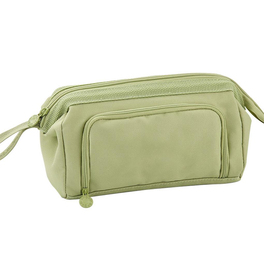Pencil Bags Capacity Multifunctional Double-Layers Storage Box Solid Color Fabric School Supplies Children Teacher Women Men