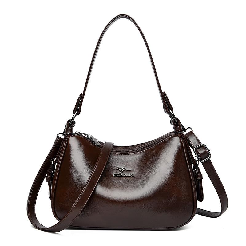 

Fashionable Women s Bag New High-end Temperament Simple Shoulder Bag Solid Color Soft Leather Versatile Small Square Bag темно-коричневого
