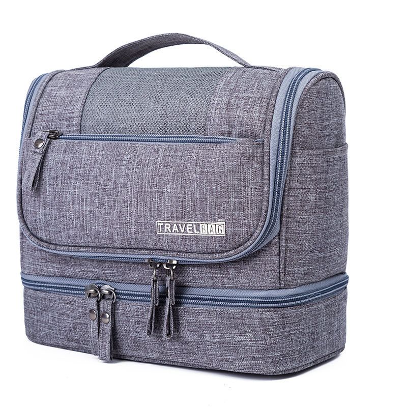 Travel Makeup Storage Bag Polyester Large Capacity Waterproof Dry Wet Separation Bag Women Travel Hook Wash Bag