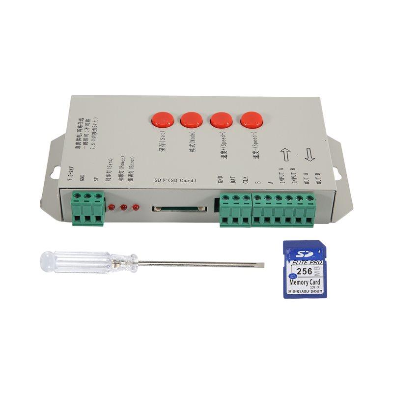 A84E-RGB LED Controller T1000S SD Card 2048Pixels Controller For WS2801 WS2811 WS2812B SK6812 LPD6803 LED Strip Light