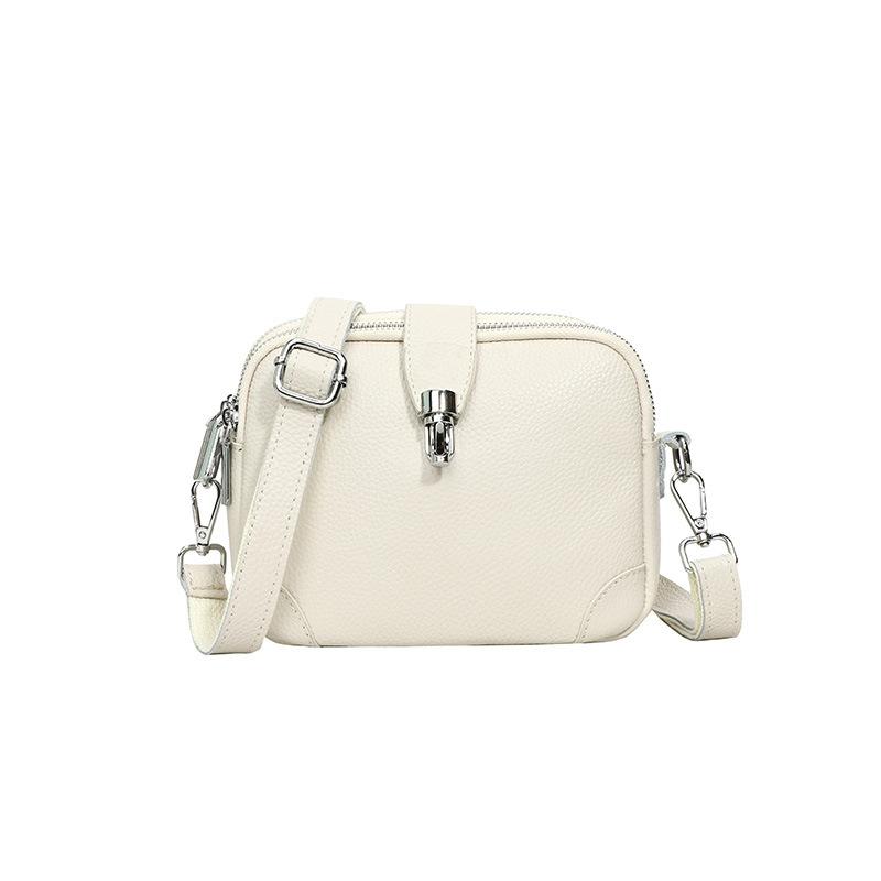 Η πρώτη στρώση γυναικεία τσάντα ώμου από δέρμα αγελάδας άνοιξη και καλοκαίρι νέα κλειδαριά τσάντα messenger από γνήσιο δέρμα μεγάλης χωρητικότητας ευέλικτη μικρή τετράγωνη τσάντα