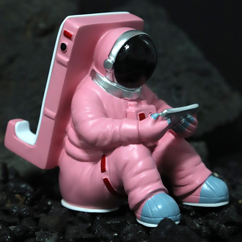 Cartoon Astronaut Telefoonhouder: Creatief Hars Ornament & Tabletstandaard voor Bureau
