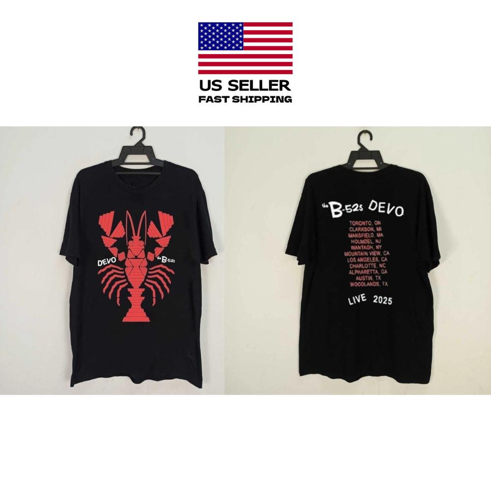 NEW Devo & The B-52’S Cosmic De-Evolution Tour 2025 Reprint  Size S-3XL Unisex T-Shirt L