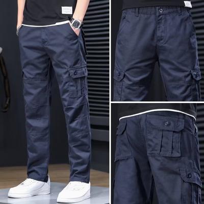 Spring and Fall Models Men's Multi-pocket Sports Work Pants Loose Straight Large Size Wear Casual Pants Men S Casual Pants Clothing Work Pants