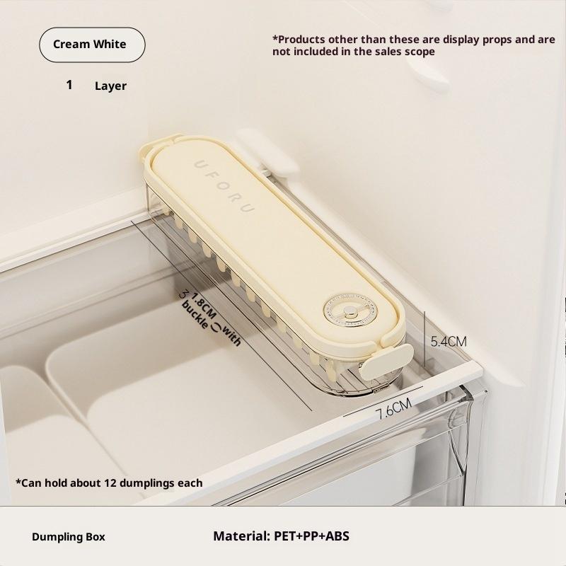 

1/2/3 Layers Household Food-Grade Dumpling Container With Lid Freezer Fresh-Keeping Box Refrigerator Storage Box 1 layer білий