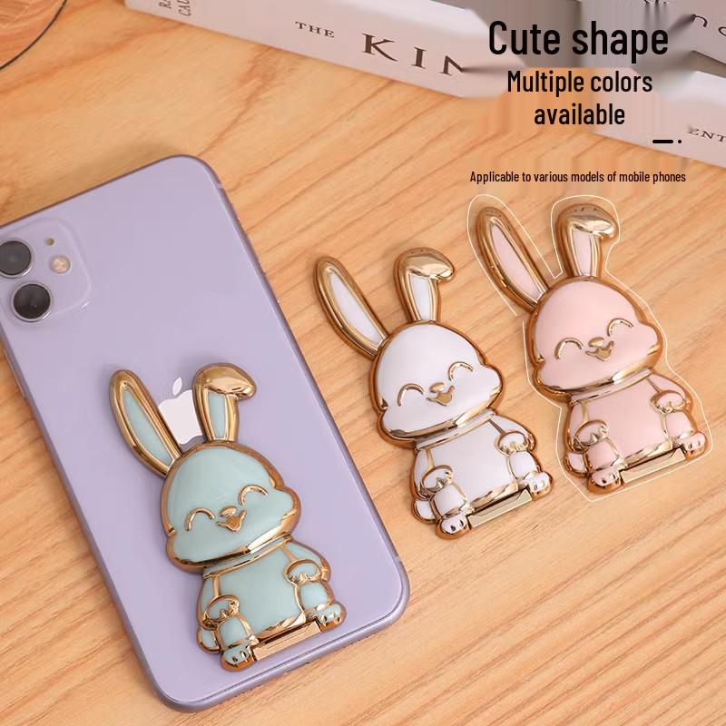 Cartoon Hasen Handyhalter: Unsichtbarer Klebe-Desktop-Halter für einfache Betrachtung