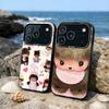 M-Monchhichi Phone Case For iPhone17,16,15,14,13,12,11,Pro,MAX Gray Matte Silicone Black Cover