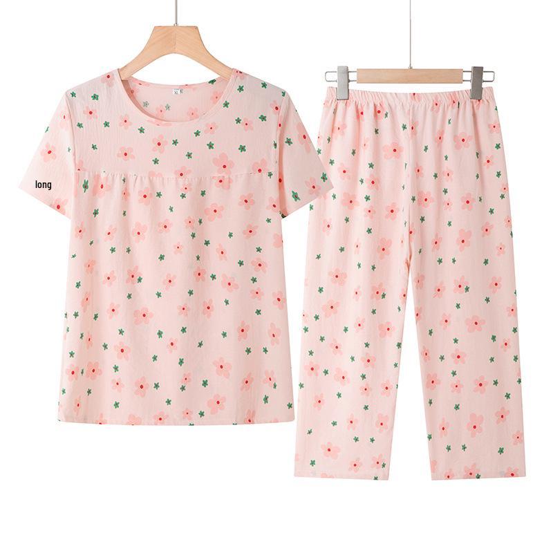 

Moms Lightweight Cloud Cotton Pajama Set - Short Sleeves for Women 50+ 3XL (115-135 kg)