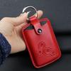 Men Fashion Black Leather Car Key Cover Case Wallet Holder Shell For Car Renault Scenic Keychain