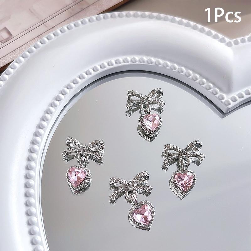 

1 шт. Роскошные Кавайные Бантики Шармы для Нейл-Арта 3D Японский Сплав Галстук-Бабочка Ювелирные Изделия Украшение для Ногтей DIY Подвеска Любовь Аксессуары розовый