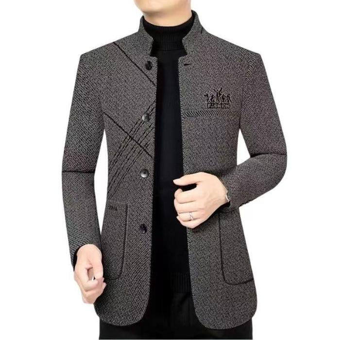 Men's Slim Fit Stand Collar Jacket: Autumn/Winter Casual Business Style
