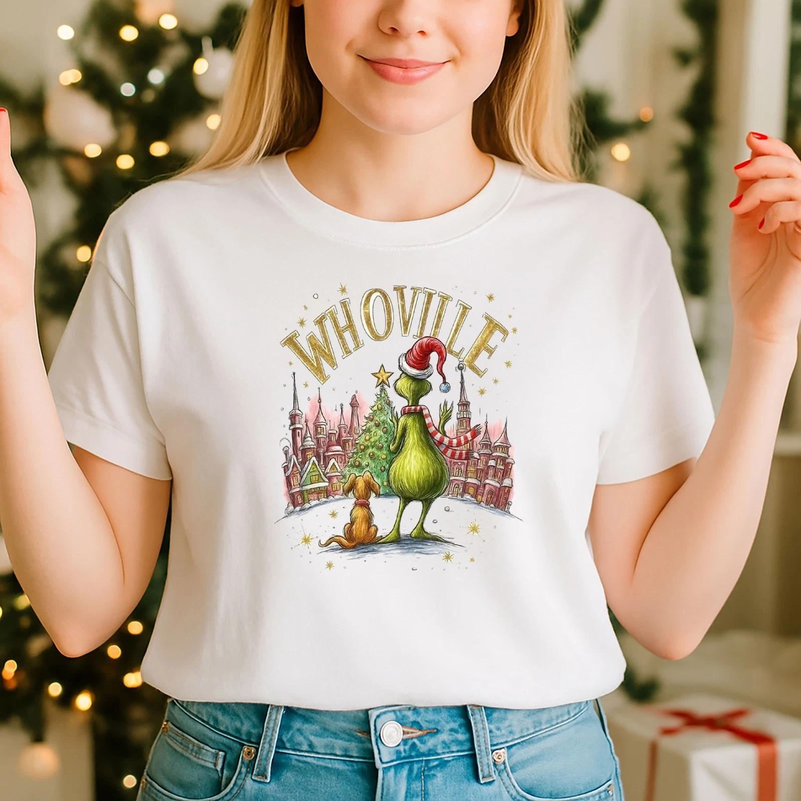2025 Christmas unisex ,Night before Christmas Family, Grinch vile (CH) 4XL