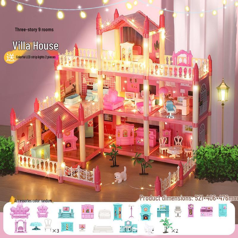 

Кукольный домик «Замок принцессы» сделай сам со светом для сюжетно-ролевых игр для девочек