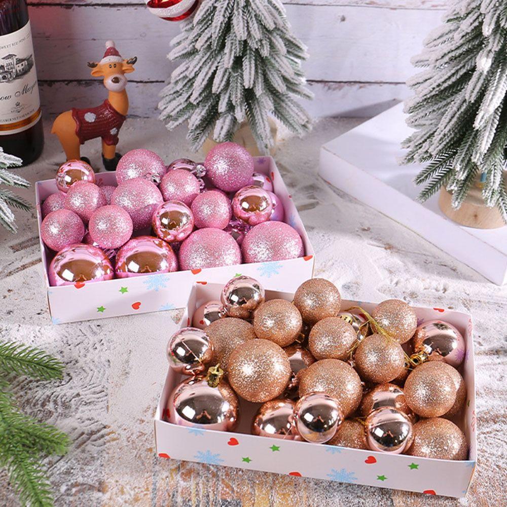 26Pcs Plastic Christmas Hanging Ball Merry Christmas Tree Decor Hotel Office Decor