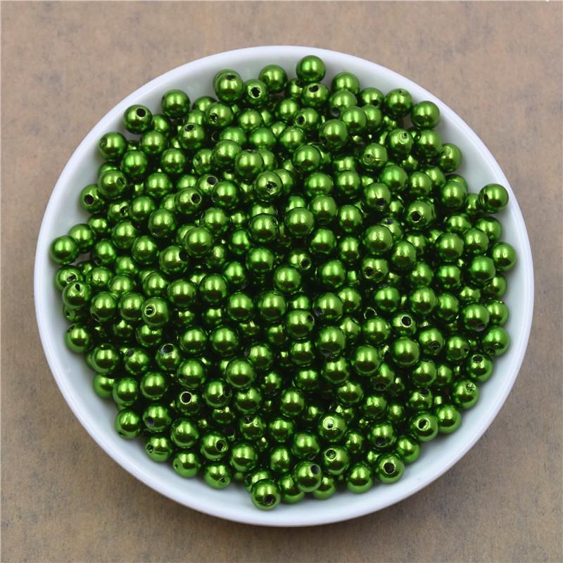 6Mm Straight Hole Round Abs Imitation Pearl Clothing Accessories Double Hole Environmentally Friendly Plastic Beads Fake Pearl