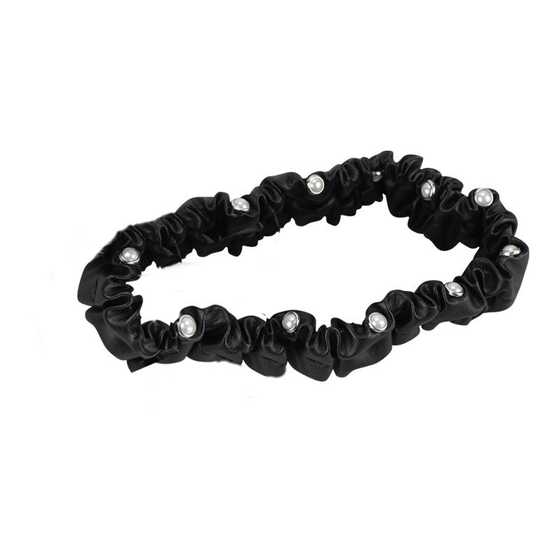 Fashion Leather Pearls Car Mirror Cover Universal Stretch Diamond Auto Interior Rearview Mirror Case Decor Accessories Women