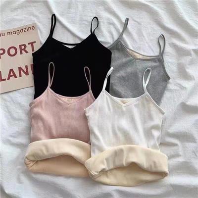 Korean Style Women's Velvet Thickened Self-Heating Camisole - Slimming Winter Base Layer