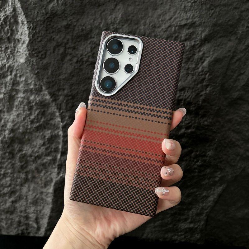 Металлическая рамка подходит для чехла для мобильного телефона Samsung S25 S24 Противоударный Huawei Mate70 Узор из углеродного волокна Xiaomi 15 Магнитное притяжение Samsung s25ultra