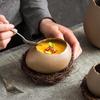 Creative Ostrich Eggshell Dessert Bowl - Unique Ceramic Tableware for Cold Drinks & Barbecue
