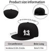 Casquette de Baseball Imprimée Numéro 13 Casquette Hip-Hop Urbain Mode Unisexe