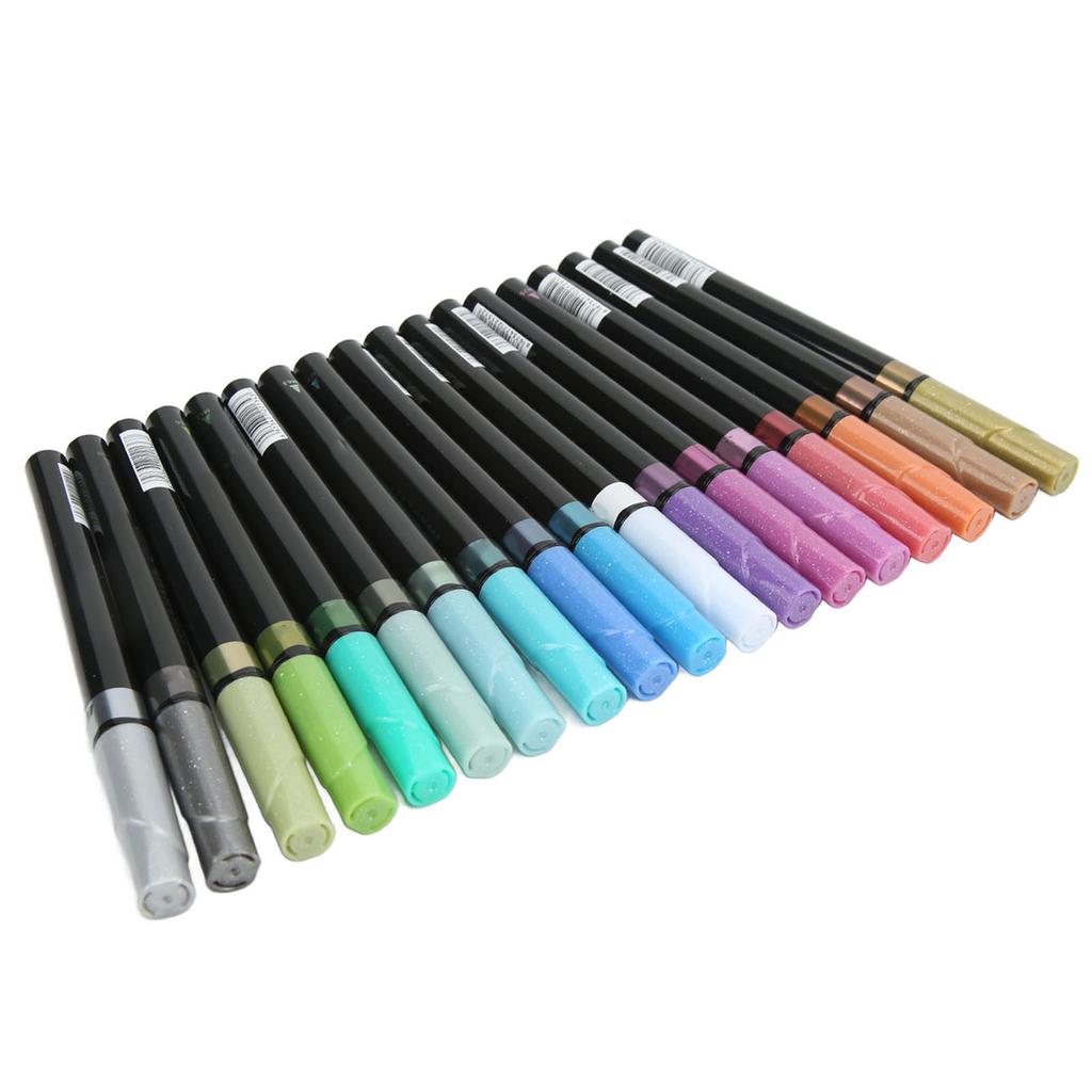 18 Farben Metallic Marker Stifte Geschmeidigeres Schreiben Geruchlos Schnelltrocknende Malstifte Set für Graffiti Malen Ausmalen