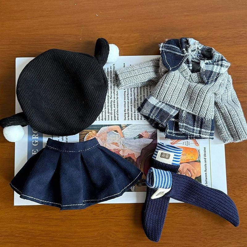 For 30Cm Doll Clothes Suit Cute Winter Outfit 1/6 Doll Accessories Dress Up Toy Gift For Girls