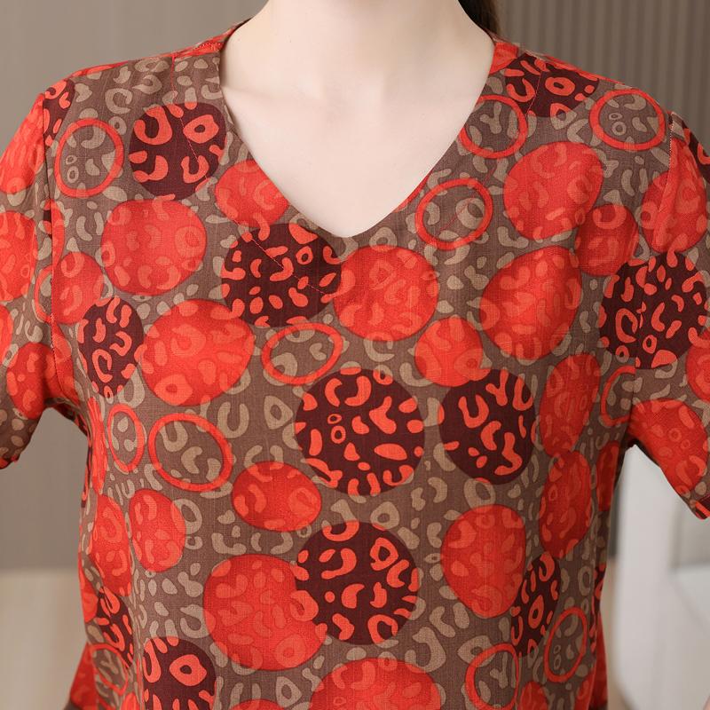 Summer Women's Two Pieces Set Plus Size Elegant Cotton Linen Wide Leg Pant Sets Casual Ladies Clothes