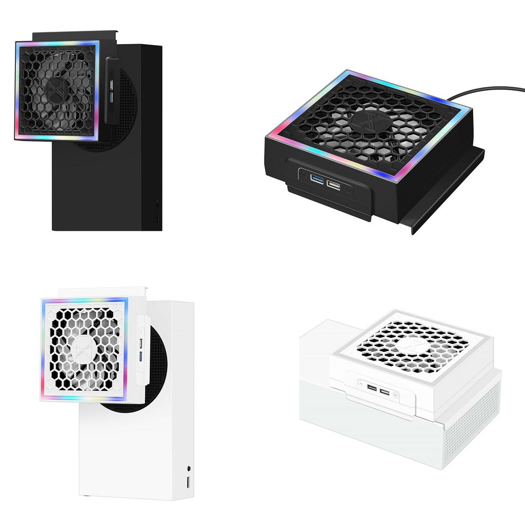 Cooling System Game Console Cooling Fan with 2 USB Port Game Accessory for Series Speed Adjustable Cooling Fan