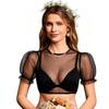 Women's Oktoberfest Blouse Puff Sleeve Short Sleeve Top Traditional German Costume