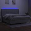 VidaXL Slatted Bed Base with LED Mattress, Upholstered Bed with Headboard, Double Bed, Bedroom Adult Bed, Modern, 3138341