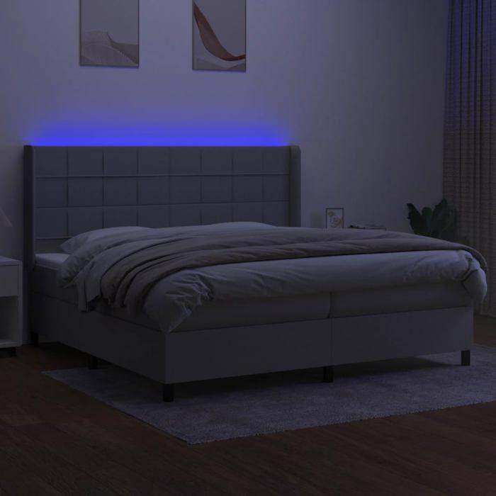 VidaXL Slatted Bed Base with LED Mattress, Upholstered Bed with Headboard, Double Bed, Bedroom Adult Bed, Modern, 3138341