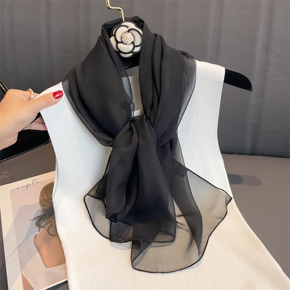 Luxury Brand Designer Chiffon Scarf Sunscreen Long Shawl Wrap  For Summer Women Accessories