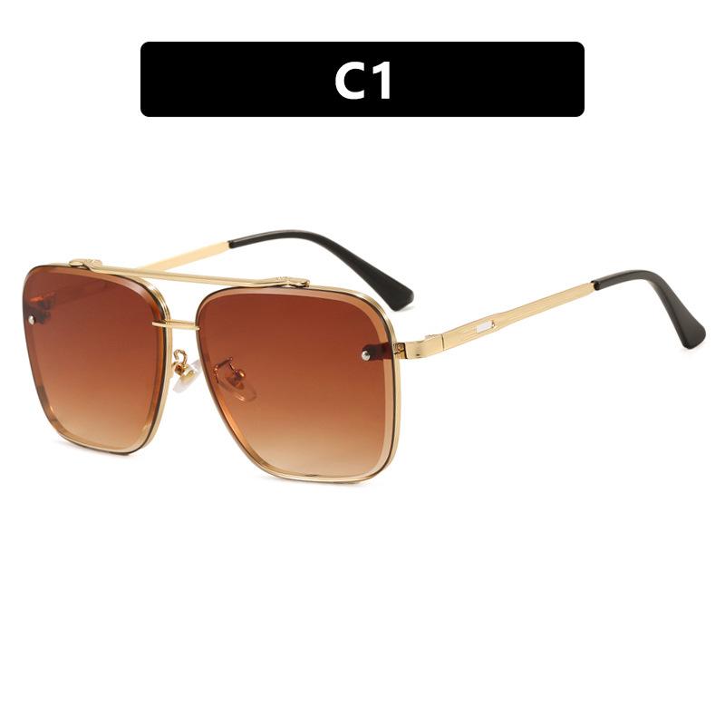 Men s sunglasses, frameless new sunglasses, women s, metal frame sunscreen and UV protection sunglasses.