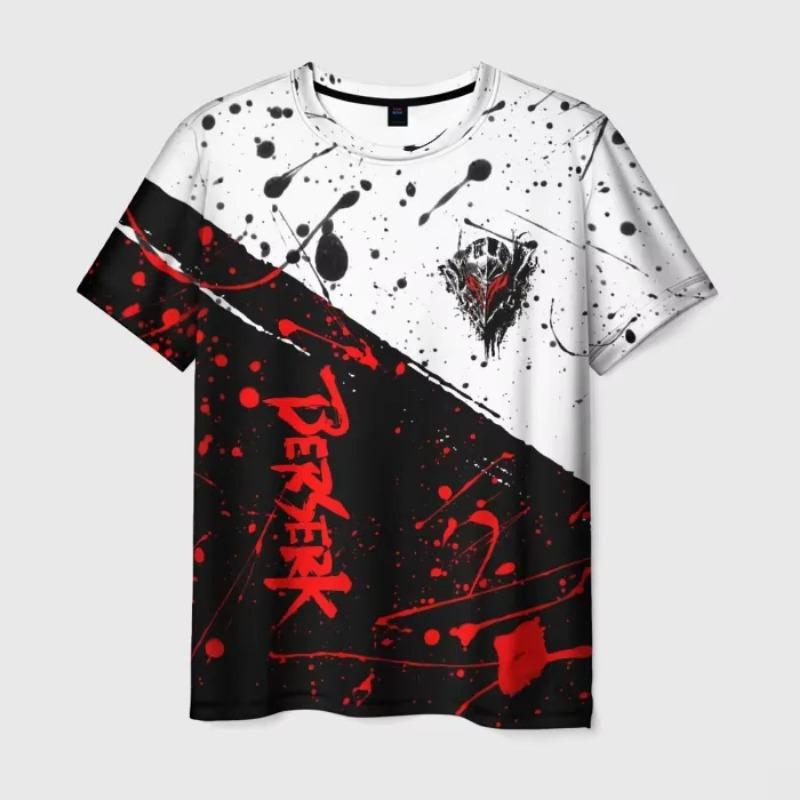 Anime Berserk Guts Trička s potiskem 3D Pánské/Dámské Stylové tričko Harajuku Neformální Kid Osobnost Krátký rukáv Top Oblečení