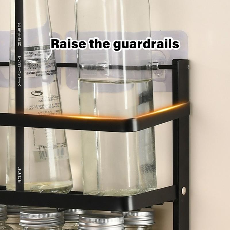 Foldable Over The Door Spices Shelf Large Capacity Rustproof Metal Storage for Small Kitchens