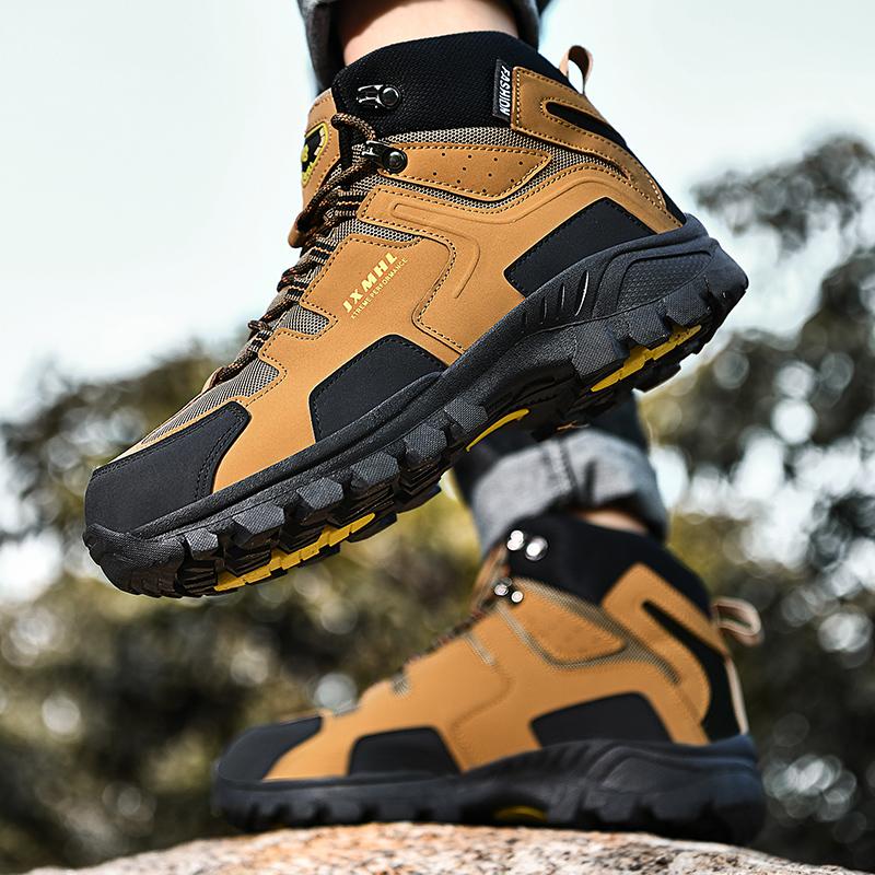Men's High Top Outdoor Hiking Shoes Safety Footwear Outdoor Work Men's Shoes Anti slip and Wear-resistant Casual Sneaker