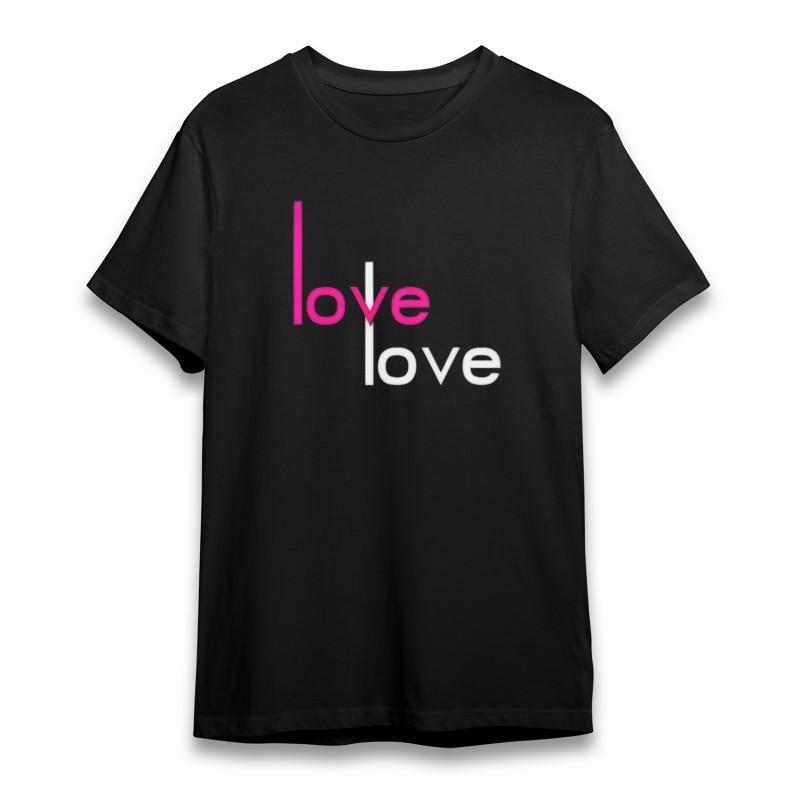 

Женская классическая футболка большого размера, двухцветная, с креативным графическим принтом слова Love 4XL