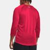 Under Armour Utility Color Block Breathable Sweat-Wicking Three-Quarter Sleeve T-Shirt Men tops Gray Red 1379950-013