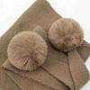 Premium Solid Color Knitted Hair Ball Shawl Soft Scarf Women Winter Warm Thicken Wraps Neck Protection Shawl Fluffy Pompom Scarf