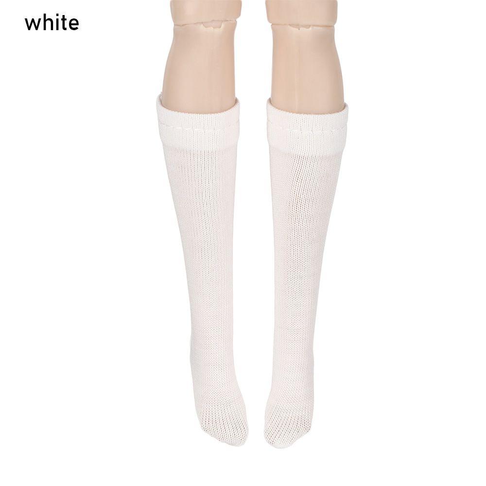 

1 Pair 1/6 Doll Socks Middle Tube Socks Solid color Handmade Stockings 30CM Doll Clothes Accessories Kids Toys Girls Gift білий