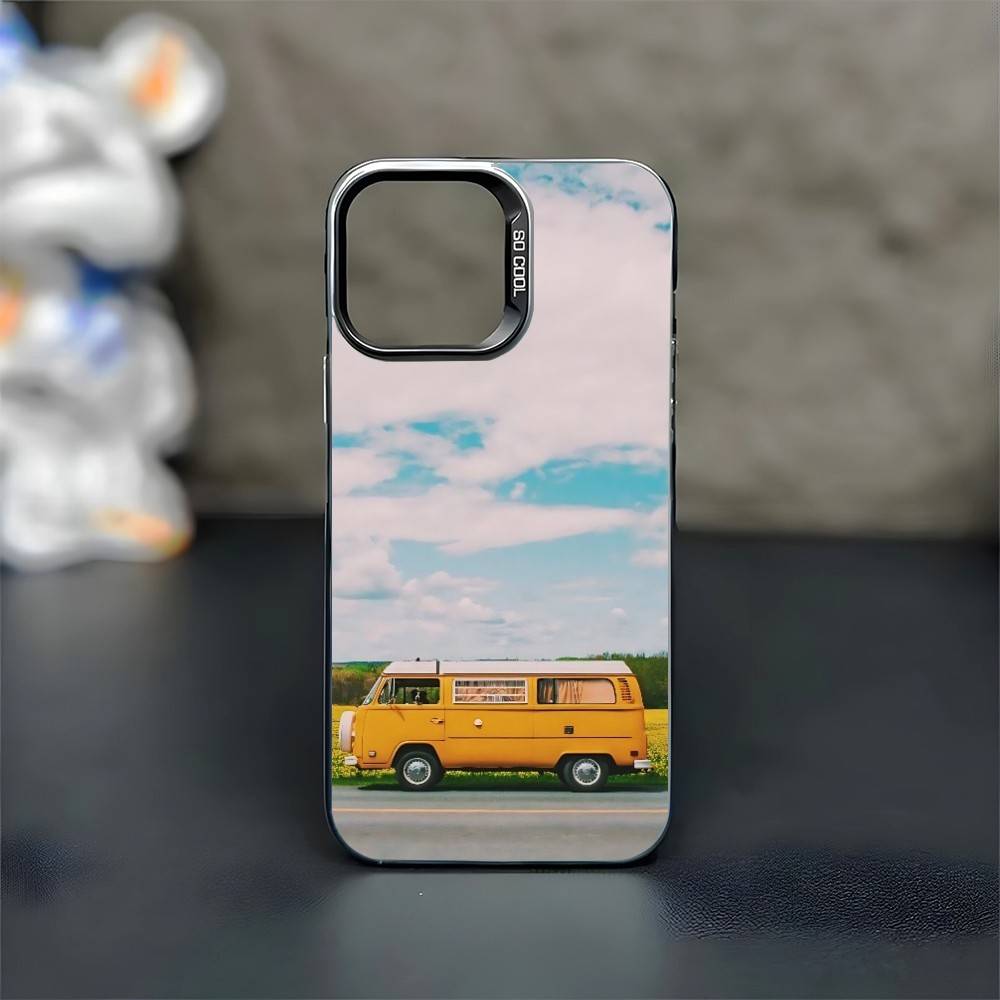 Traveling car Phone Case For iPhone17,16,15,14,13,12,11 Plus,Pro Max Black Matte Shockproof Cover