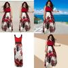 Elegant 2019 Floral Print Sleeveless Maxi Dress For Women In Plus Size Cotton Blend