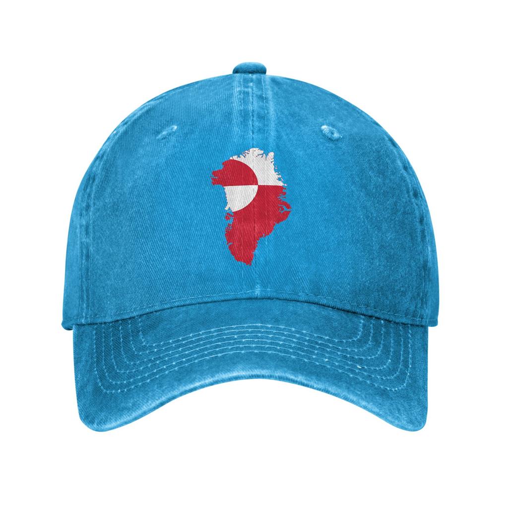 Flag Map Of Greenland  Casual Baseball Cap  Outdoor Sports Trucker Hat Summer High Quality Unisex Unisex Street Style Baseball Caps