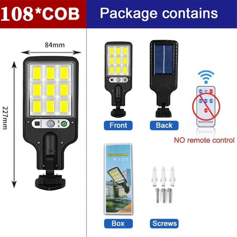 Solar Street Light Outdoor, Wide Angle Flood Lights Motion Sensor Dusk to Dawn Remote Control Waterproof IP66, Parking Lot Lamp