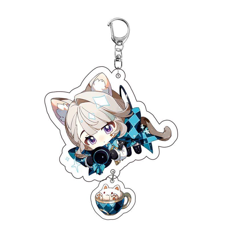 Game Keychains Acrylic Figure School Bag Keychian Holder Key Ring For Children Girl Men Accessories