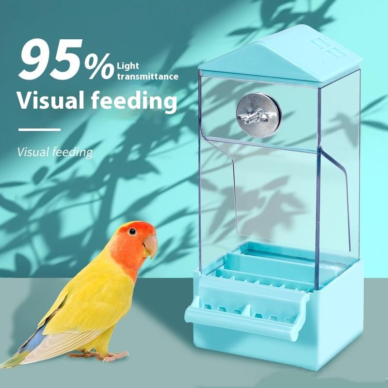 Hrănitor Automat pentru Papagal de Companie de Capacitate Mare, Cutie pentru Mâncare pentru Colivie, Separare Coji, Anti-Stropire, Hrănitor Integrat Anti-Stropire, Articole pentru Animale de Companie